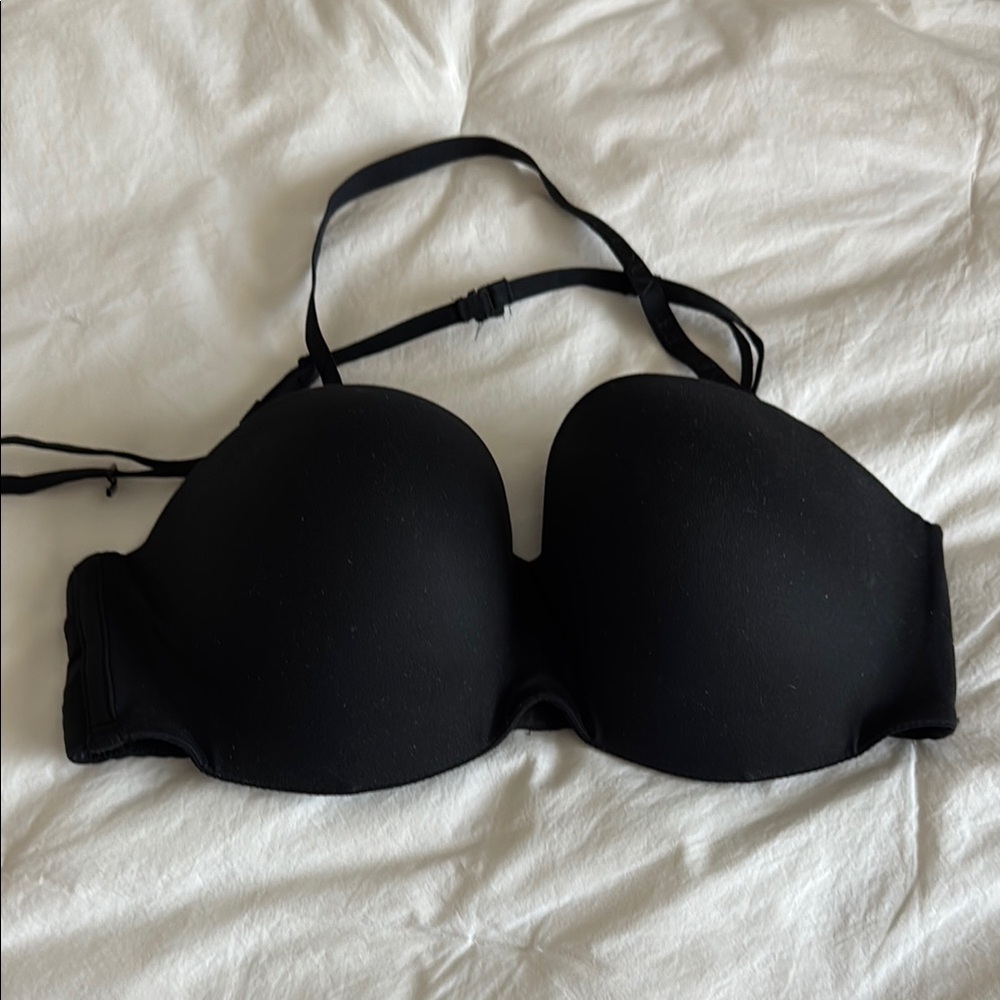 Victoria's Secret Black strapless/ halter/ crossover Bra with Molded Cups